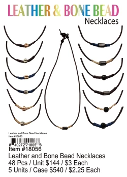 Leather and Bone Bead Necklaces